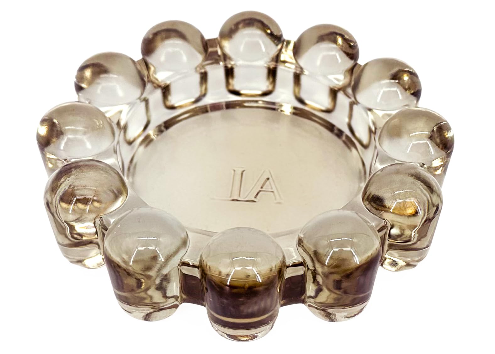 Alice Lane Original Bubble Candle Dish – Chic Smoky Glass Candle Dish for Home Decor – Decorative Modern Candle Holder for Small Candles & Diffusers