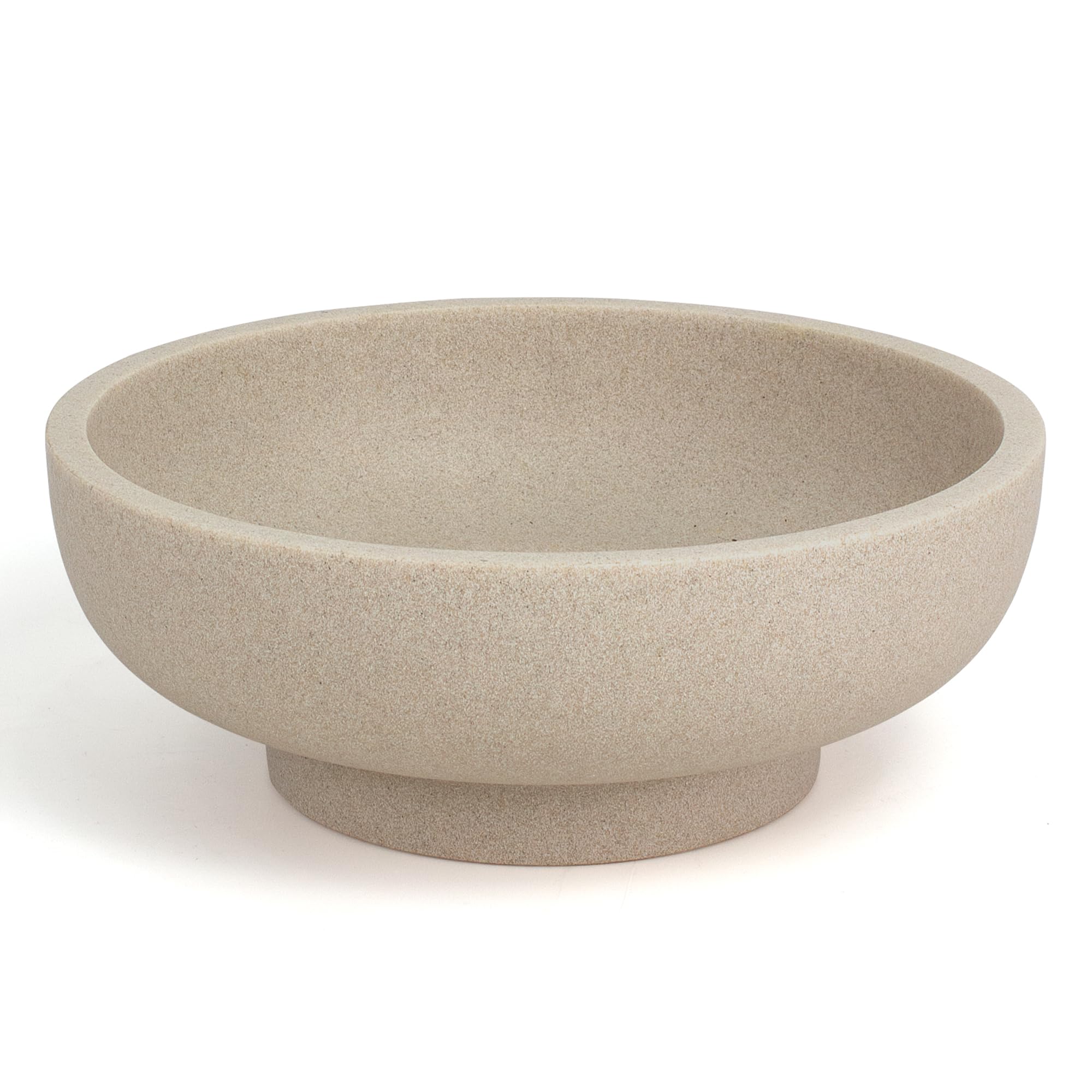Large Decorative Bowl, Modern Handicraft Resin Bowls for Home Decor, Decorative Fruit Bowl for Kitchen Counter, Stylish Key Bowl for Entry Table, Artificial Stone Resin Beige