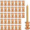 48 Pcs Clear Glass Taper Candle Holders Bulk, 2.5 Inch Small Candlestick Stands, Elegant Table Centerpieces for Wedding, Christmas, Valentine’s Day, Party, Home and Dining Room Decorations (Clear)